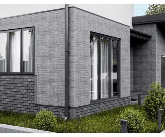 Фасадная плитка Технониколь Hauberk Цокольный кирпич Альпийский