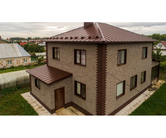 Фасадная плитка Технониколь Hauberk кирпич серо-бежевый