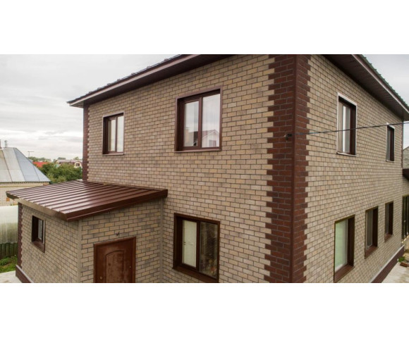 Фасадная плитка Технониколь Hauberk кирпич серо-бежевый