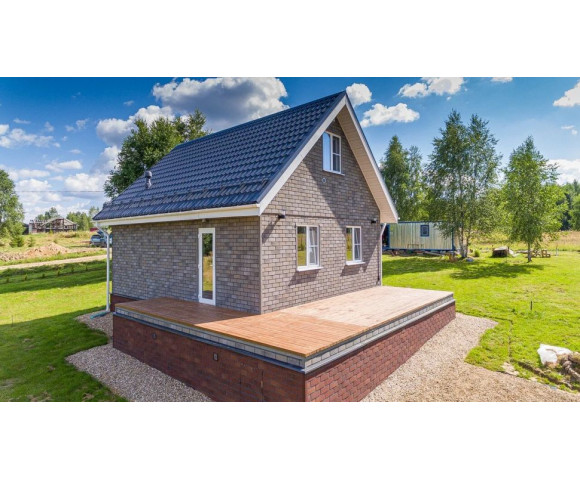 Фасадная плитка Технониколь Hauberk кирпич серо-бежевый