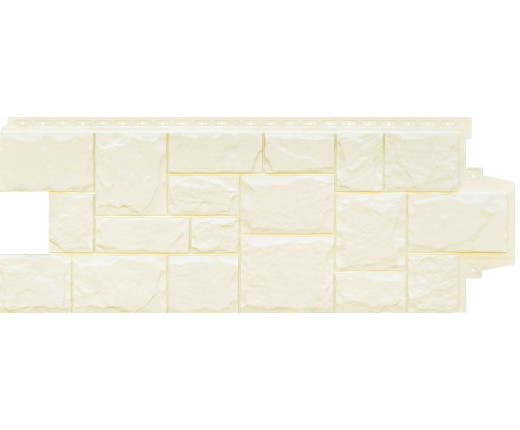 Фасадные панели Grand Line Крупный камень Classic молочный