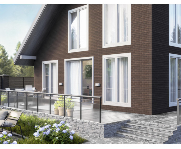 Фасадные панели Технониколь Оптима кирпич темно-коричневый