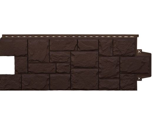 Фасадные панели Grand Line Крупный камень Classic шоколадный