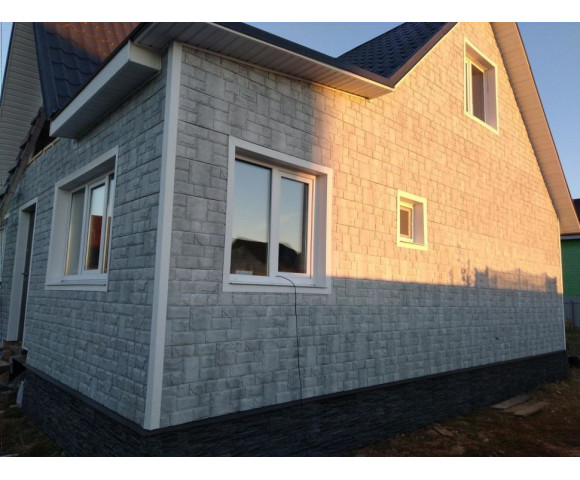 Фасадные панели Grand Line Я-фасад Екатерининский камень Classic серебро