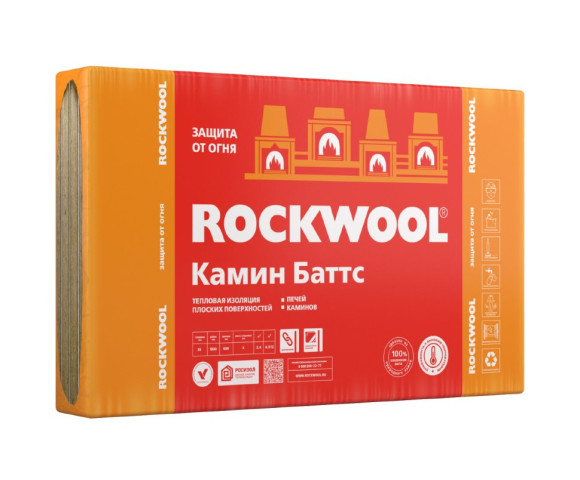 Утеплитель Роквул Камин Баттс 30x600x1000 мм
