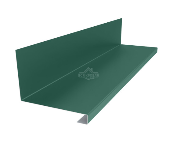 Планка примыкания нижняя к трубе 157х200х30 Pural RAL 6005 для фальцевой кровли