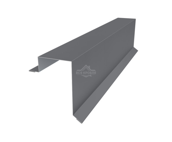 Планка торцевая 100х60 Texture RAL 7024 для фальцевой кровли