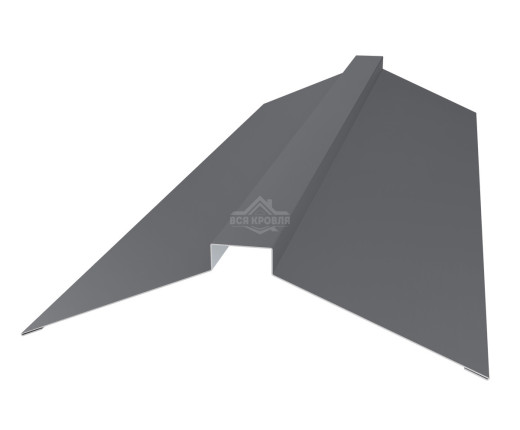 Конек фигурный 160х160 Texture RAL 7024 для фальцевой кровли