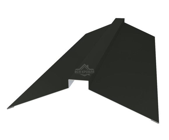 Конек фигурный 160х160 Texture RAL 9005 для фальцевой кровли