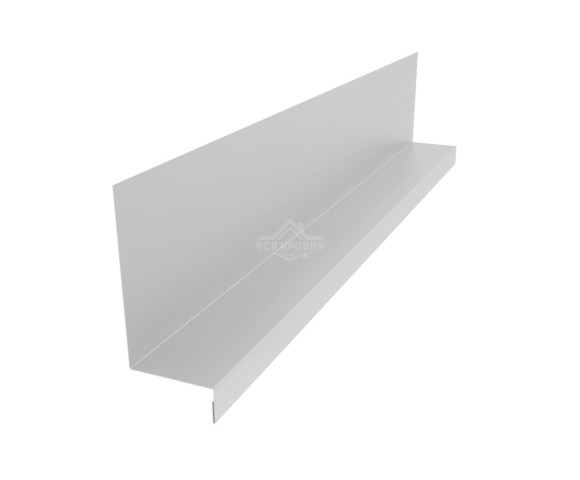 Планка примыкания боковая к стене 115х60х25 Полиэстер RAL 7035 для фальцевой кровли