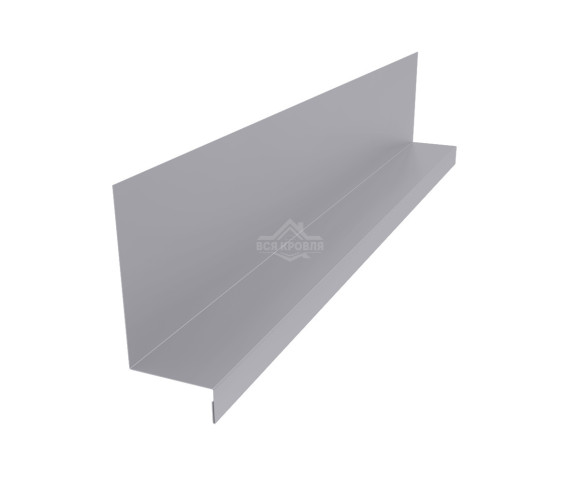 Планка примыкания боковая к стене 115х60х25 Полиэстер RAL 7004 для фальцевой кровли