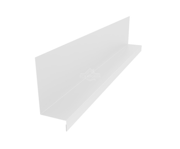 Планка примыкания боковая к стене 115х60х25 Полиэстер RAL 9003 для фальцевой кровли