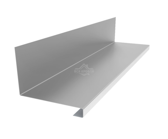 Планка примыкания нижняя к трубе 157х200х30 Полиэстер RAL 9006 для фальцевой кровли