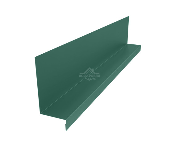 Планка примыкания боковая к стене 115х60х25 Pural RAL 6005 для фальцевой кровли