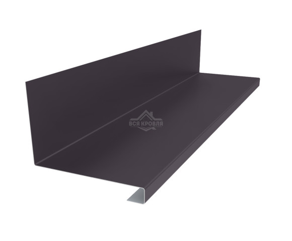 Планка примыкания нижняя к трубе 157х200х30 MAT RAL 8019 для фальцевой кровли