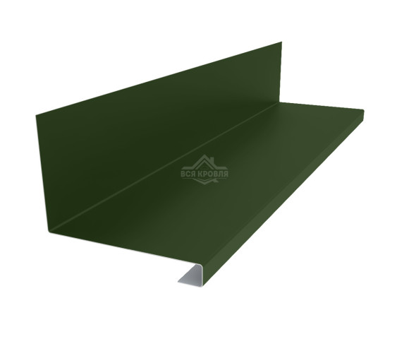 Планка примыкания нижняя к трубе 157х200х30 Полиэстер RAL 6020 для фальцевой кровли