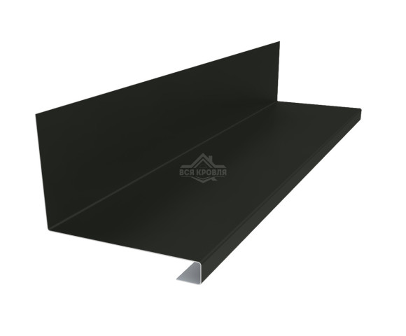 Планка примыкания нижняя к трубе 157х200х30 Pural RAL 9005 для фальцевой кровли