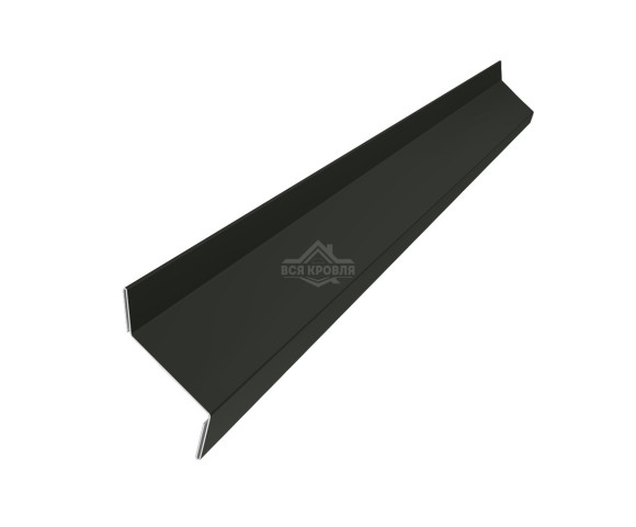 Планка примыкания в штробу 60х20 Pural RAL 9005 для фальцевой кровли