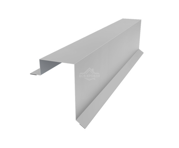 Планка торцевая 100х60 Полиэстер RAL 9006 для фальцевой кровли