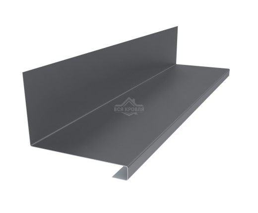 Планка примыкания нижняя к трубе 157х200х30 Pural RAL 7024 для фальцевой кровли