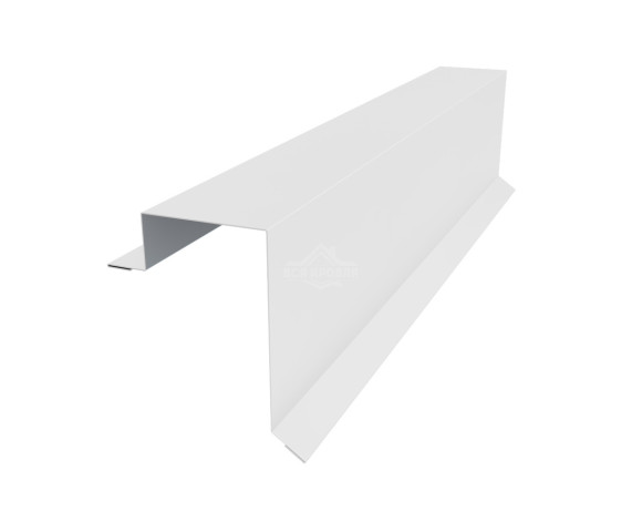 Планка торцевая 100х60 Полиэстер RAL 9003 для фальцевой кровли