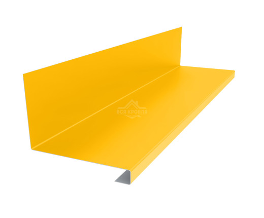 Планка примыкания нижняя к трубе 157х200х30 Полиэстер RAL 1018 для фальцевой кровли