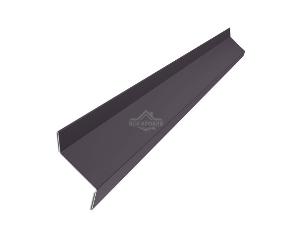 Планка примыкания в штробу 60х20 Полиэстер RAL 8019 для фальцевой кровли
