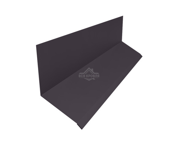 Планка примыкания верхняя к стене 153х130 MAT RAL 8019 для фальцевой кровли
