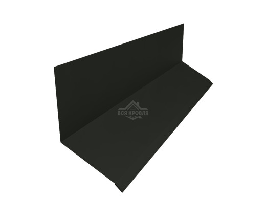 Планка примыкания верхняя к стене 153х130 Texture RAL 9005 для фальцевой кровли