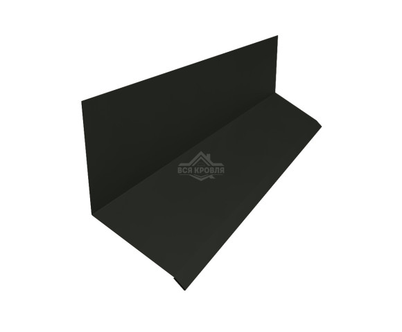 Планка примыкания верхняя к стене 153х130 Texture RAL 9005 для фальцевой кровли