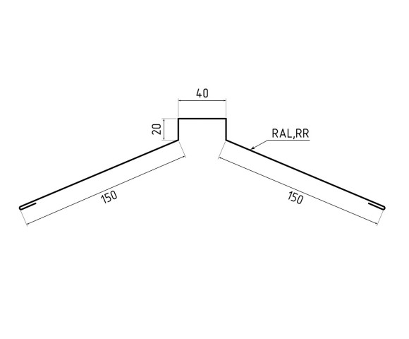 Конек фигурный 160х160 Полиэстер RAL 8019 для фальцевой кровли