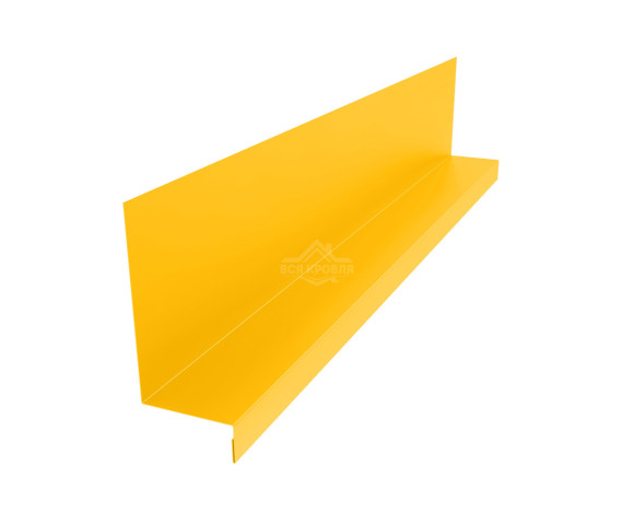 Планка примыкания боковая к стене 115х60х25 Полиэстер RAL 1018 для фальцевой кровли