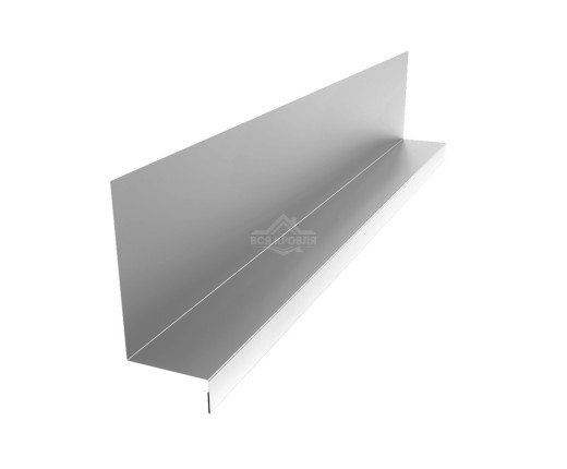 Планка примыкания боковая к стене 115х60х25 Zn для фальцевой кровли