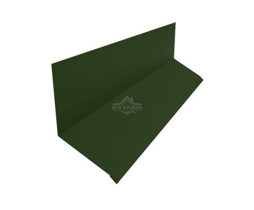 Планка примыкания верхняя к стене 153х130 Полиэстер RAL 6020 для фальцевой кровли