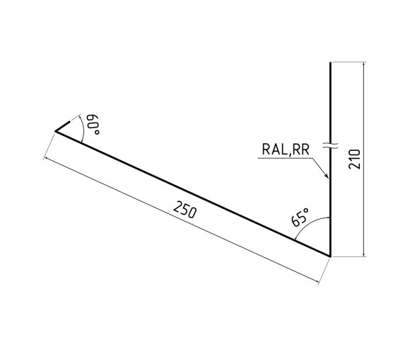 Планка примыкания верхняя к трубе 250х210 Pural RAL 8017 для фальцевой кровли