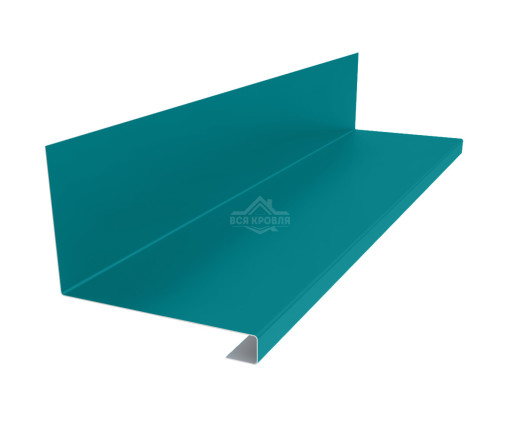 Планка примыкания нижняя к трубе 157х200х30 Полиэстер RAL 5021 для фальцевой кровли