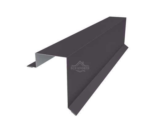 Планка торцевая 100х60 Полиэстер RAL 8019 для фальцевой кровли