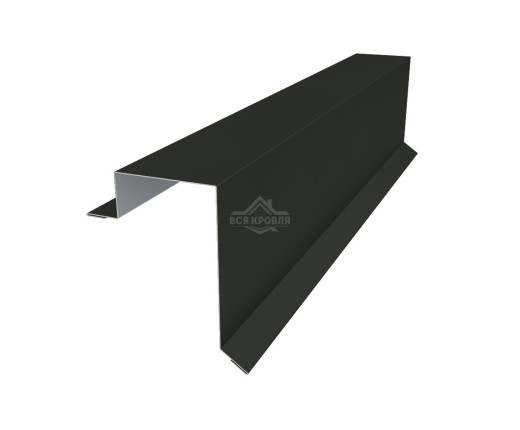 Планка торцевая 100х60 Texture RAL 9005 для фальцевой кровли