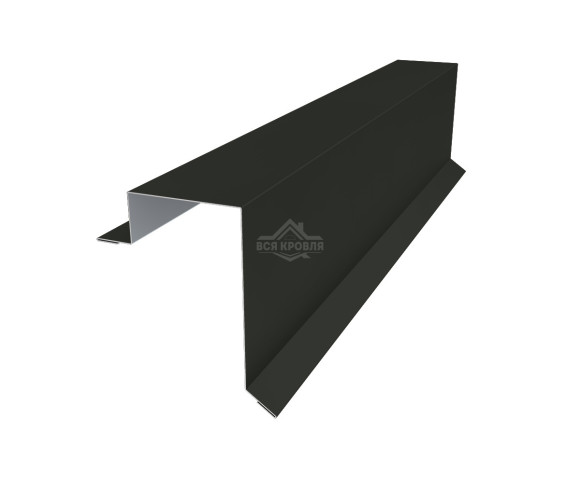 Планка торцевая 100х60 Texture RAL 9005 для фальцевой кровли
