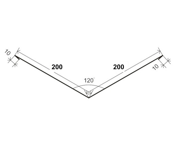 Ендова верхняя 200х200 MAT RAL 3005