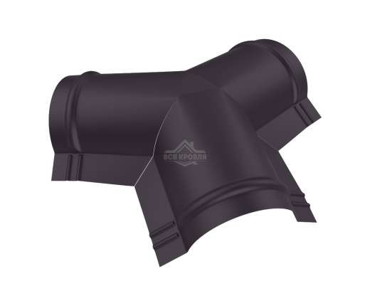 Тройник Y-образный для конька полукруглого малого Полиэстер RAL 8019