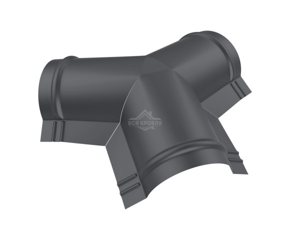 Тройник Y-образный для конька полукруглого малого Texture RAL 7024
