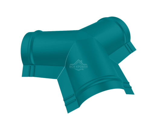 Тройник Y-образный для конька полукруглого малого Полиэстер RAL 5021