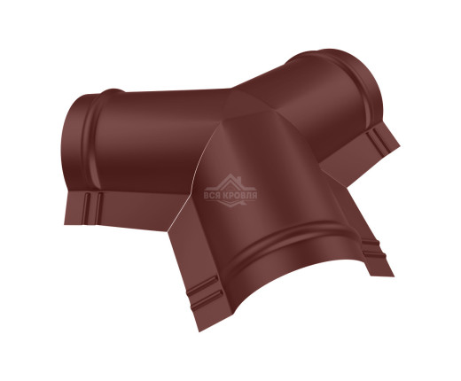 Тройник Y-образный для конька полукруглого малого Texture RAL 8017