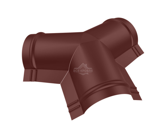 Тройник Y-образный для конька полукруглого малого Texture RAL 8017