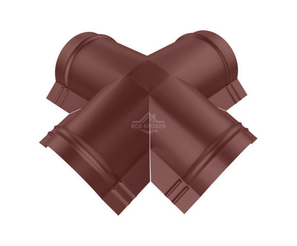 Четверник для конька полукруглого малого Полиэстер двусторонний RAL 8017