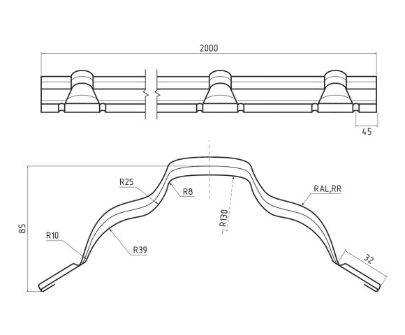 Конек ПРЕМИУМ Полиэстер RAL 6002