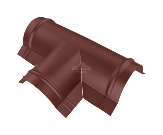 Тройник T-образный для конька полукруглого малого Texture RAL 8017