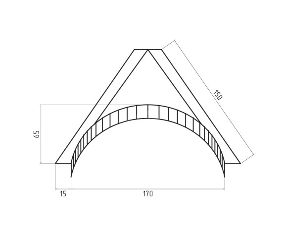 Заглушка конусная для конька полукруглого малого Полиэстер RAL 8017