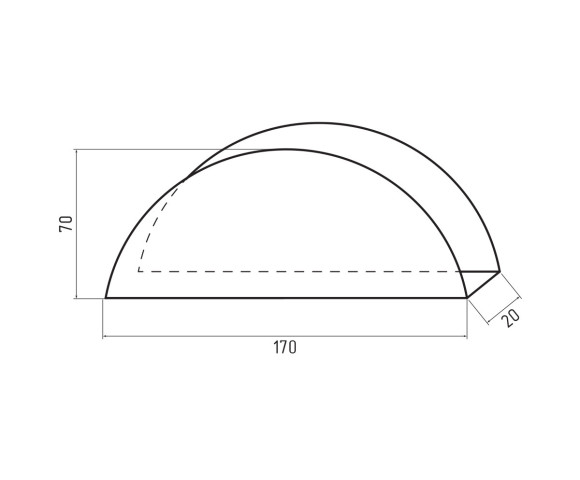 Заглушка торцевая для конька полукруглого малого MAT RAL 7024